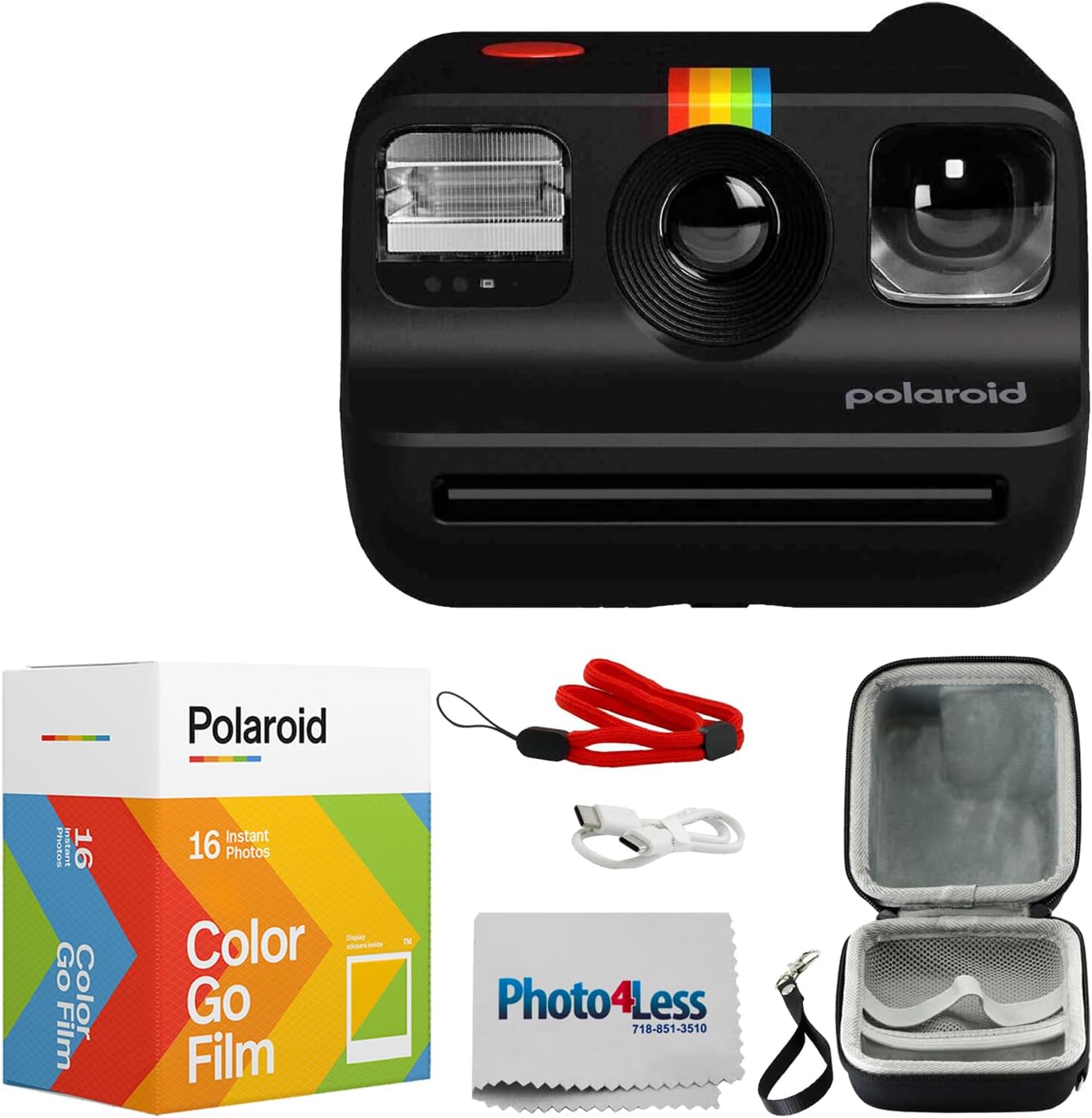 Instant Film Pack - Kamera Mini Film Instan (Hitam) Dilengkapi