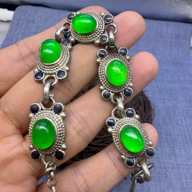Vintage Collectible Jewelry - Gelang Perak Antik Vintage dengan Batu