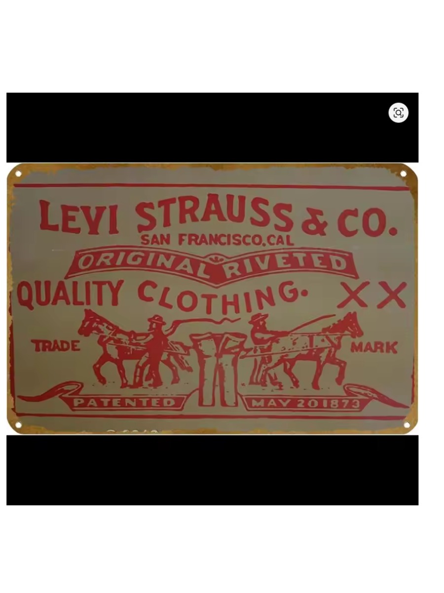 Vintage Collectible Plates - Levi Strauss Co Vintage Metal Tin