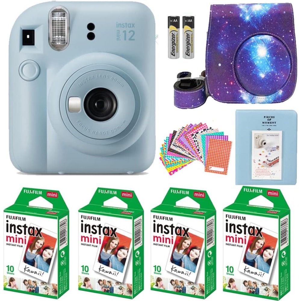 Instant Film Pack - Kamera Instan Kompak Warna Biru Pastel