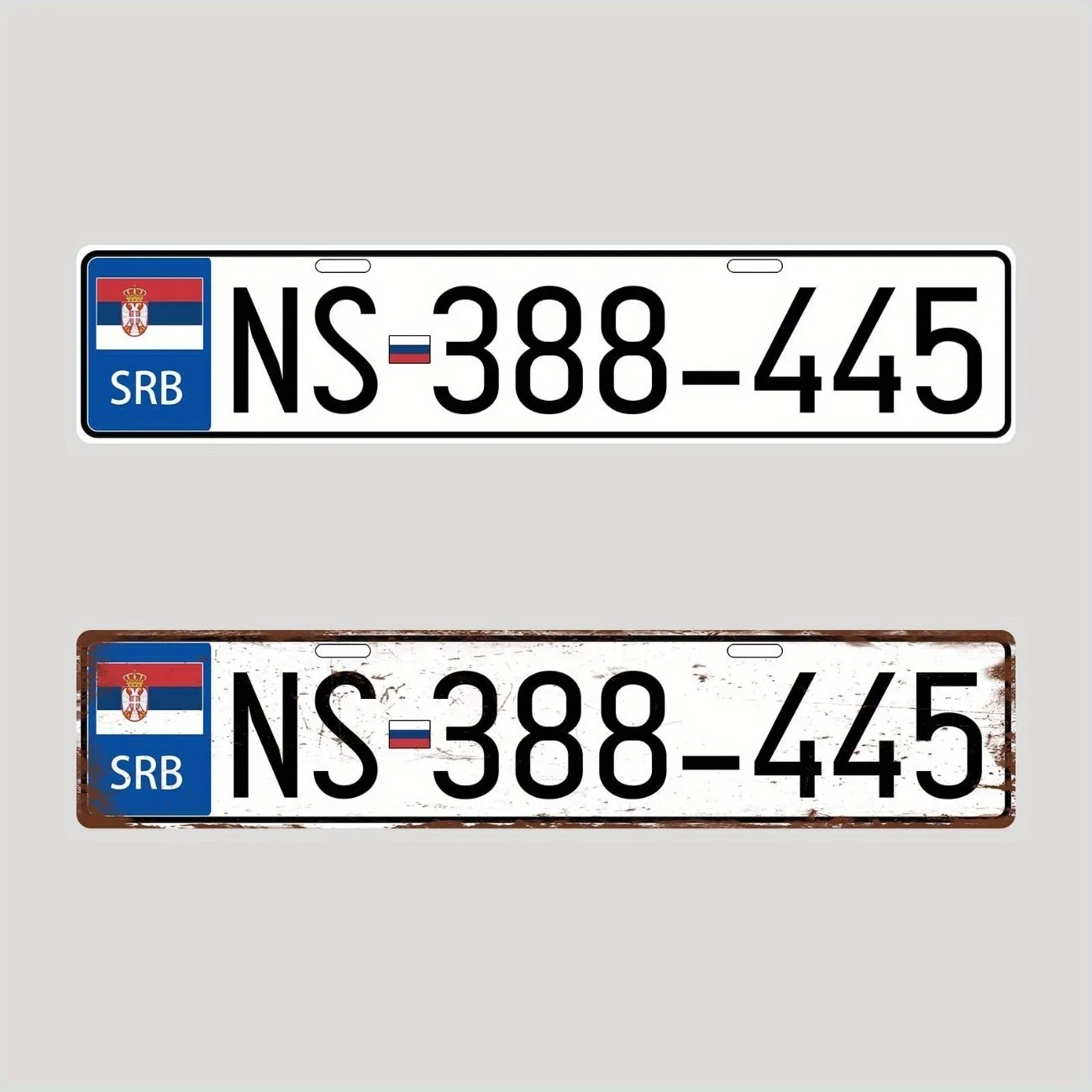 Vintage Collectible Plates - Plat Nomor Retro Serbia yang Dapat