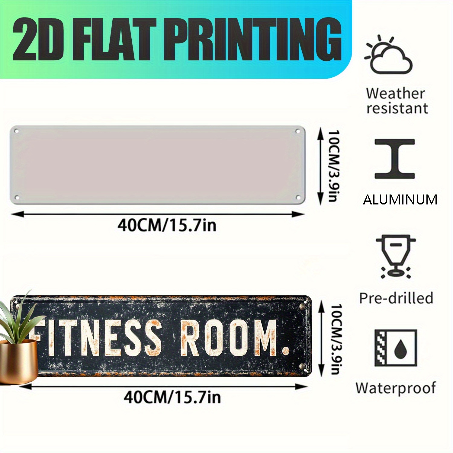 2D Flat, 1pc Papan Aluminium G - Vintage Collectible Plates ulasan dan harga