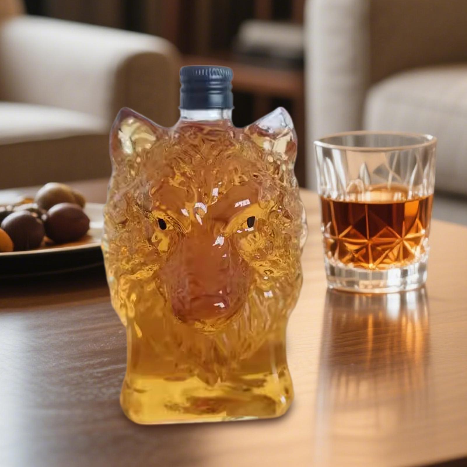 Botol Wiski Bentuk Serigala Ca - Vintage Collectible Glass ulasan dan harga