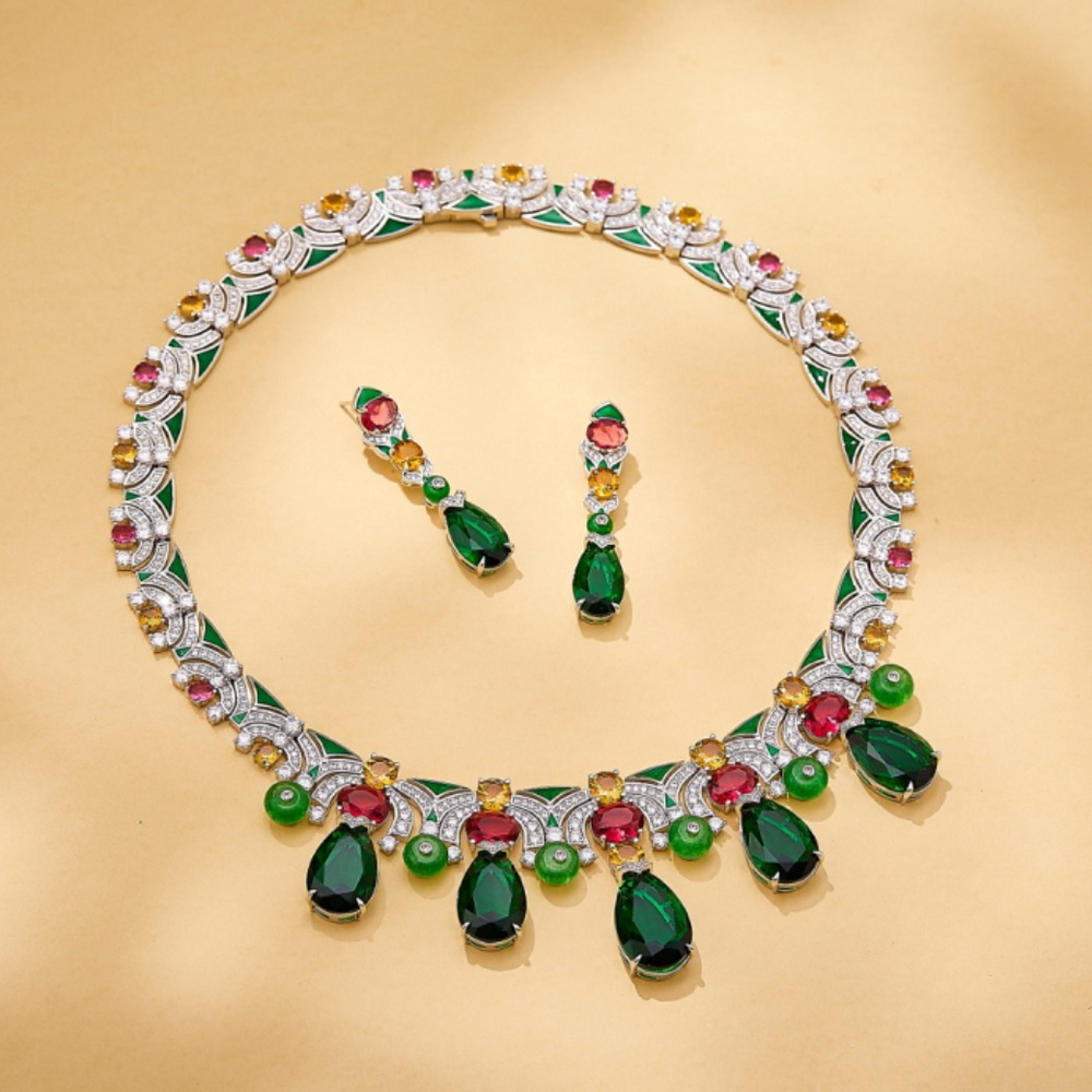 Set Perhiasan Pesta Zamrud, An - Vintage Collectible Jewelry ulasan dan harga