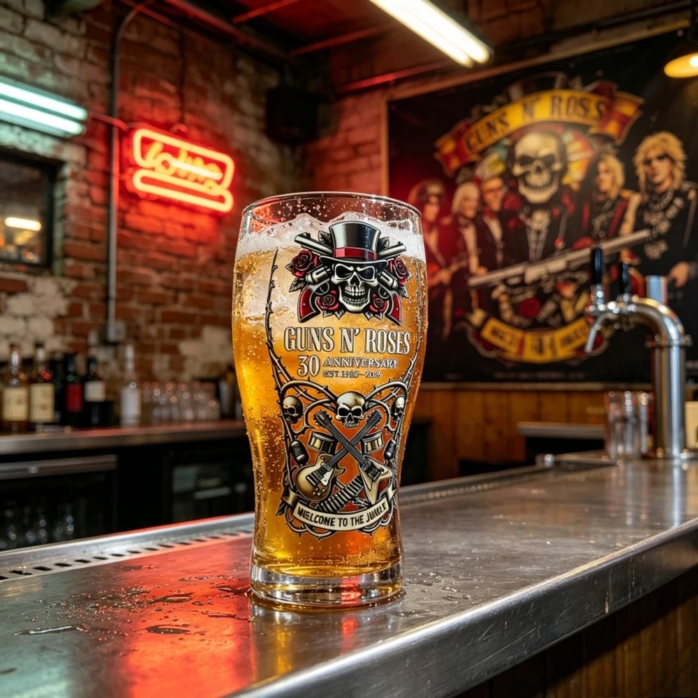 Gelas Bir Kenang-Kenangan Guns - Vintage Collectible Glass ulasan dan harga