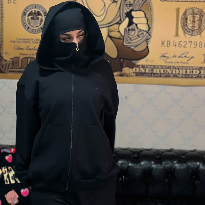 Hoodie wanita longgar Harajuku - Vintage Zip Hoodie ulasan dan harga