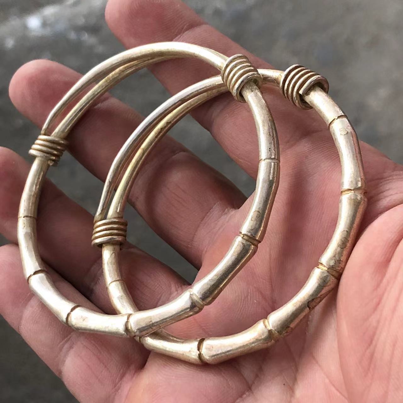 Gelang Terbuka Bambu Perak Ber - Vintage Collectible Jewelry ulasan dan harga