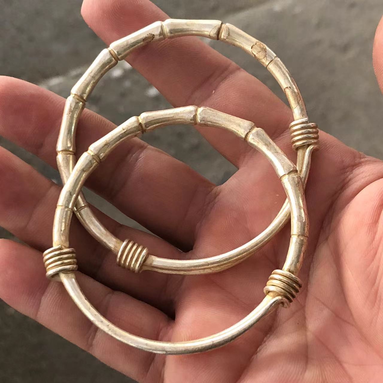 Gelang Terbuka Bambu Perak Ber - Vintage Collectible Jewelry ulasan dan harga
