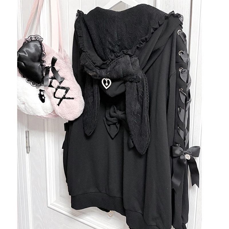 Jaket Wanita Bergaya Lolita de - Vintage Zip Hoodie ulasan dan harga
