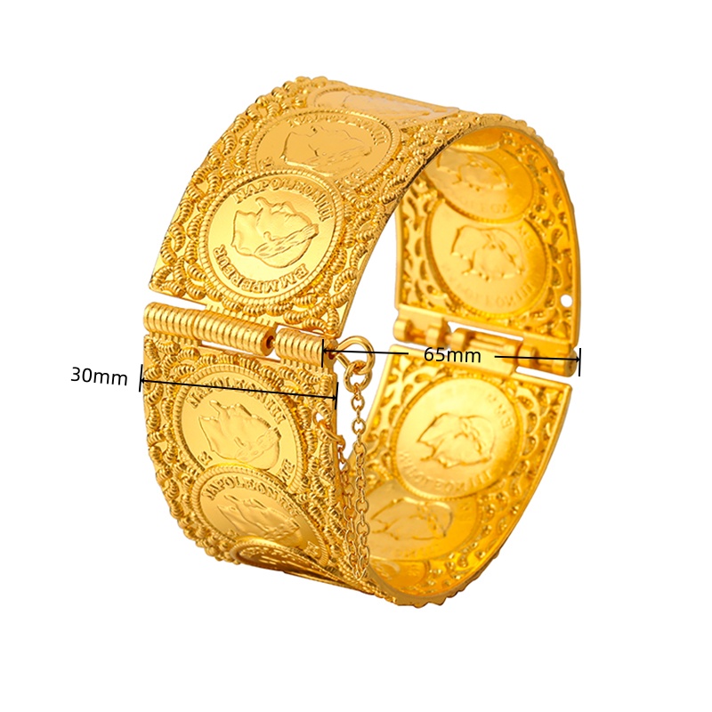 Gelang Manset Motif Koin Vinta - Vintage Collectible Coins ulasan dan harga