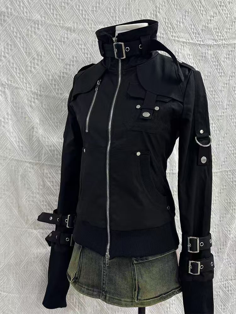 Hoodie Y2K Gothic Hitam Slim d - Vintage Zip Hoodie ulasan dan harga