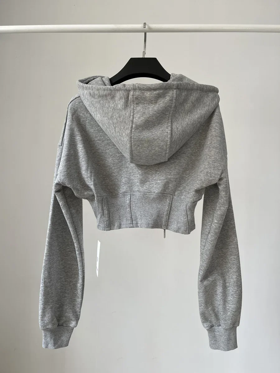 Crop top Fashion hoodie wanita - Vintage Zip Hoodie ulasan dan harga